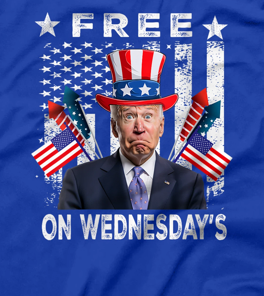 Womens Free On Wednesdays American Flag Anti Trump T-Shirt