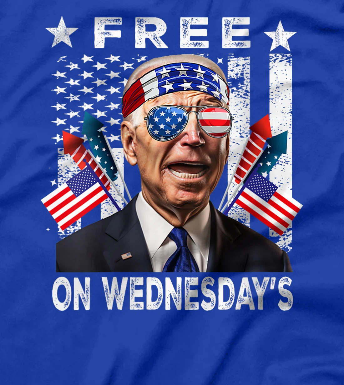 Womens Free On Wednesday's American Flag Anti Trump T-Shirt