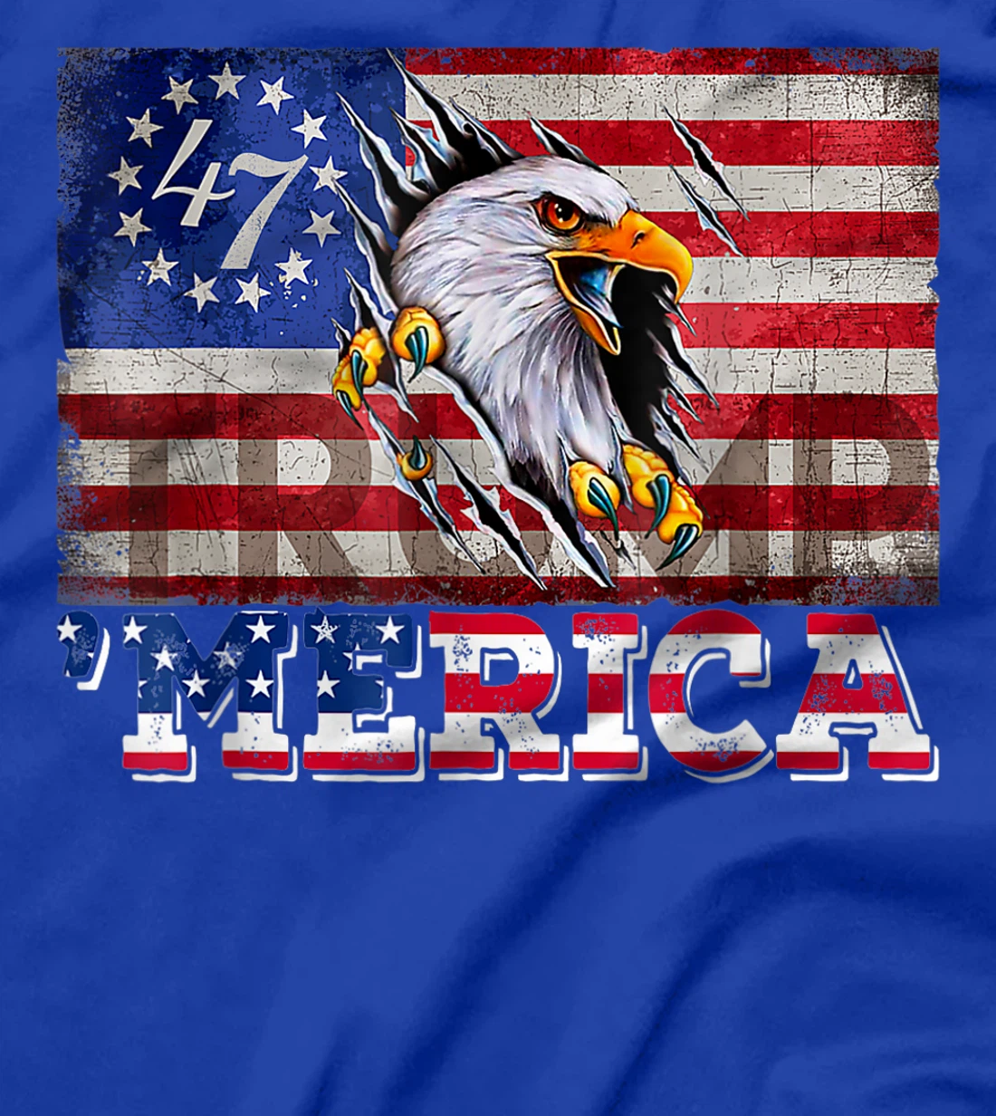 Womens Donald Trump 2024 Merica Eagle 4th of July American Flag USA T-Shirt