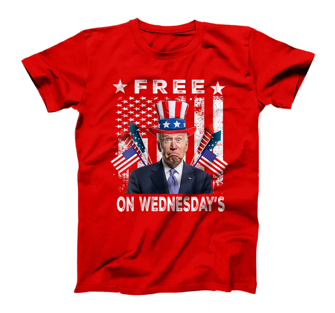 Womens Free On Wednesdays American Flag Anti Trump T-Shirt