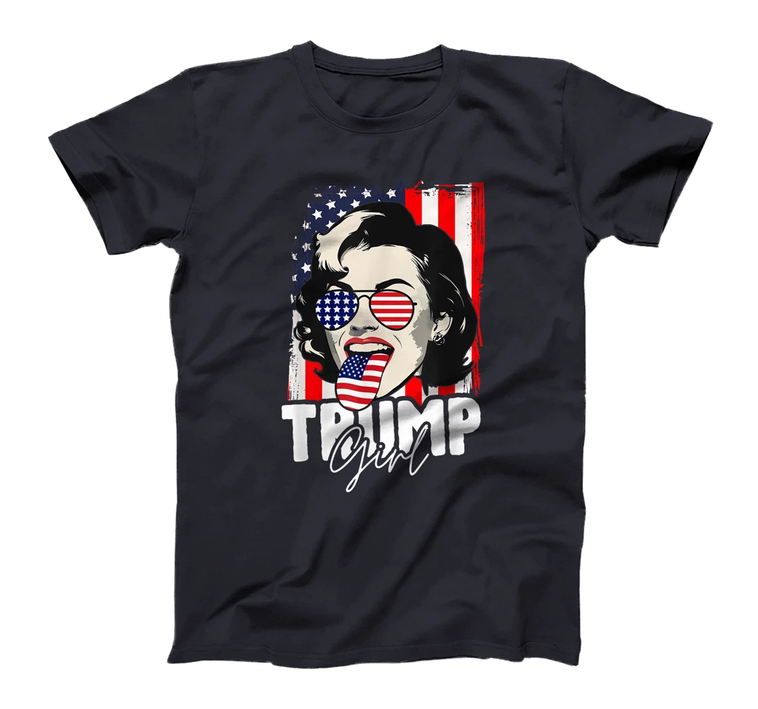 Trump Girl USA American Flag Election 2024 Cool T-Shirt