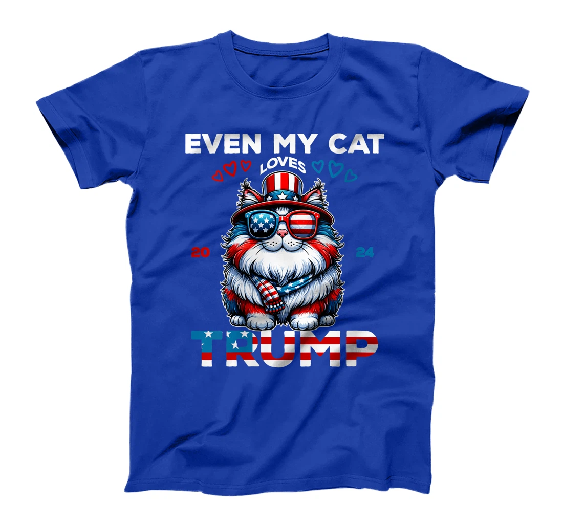 Womens Even My cat Loves Trump Supporter 4th Of July Vote Joke 2024 T-Shirt