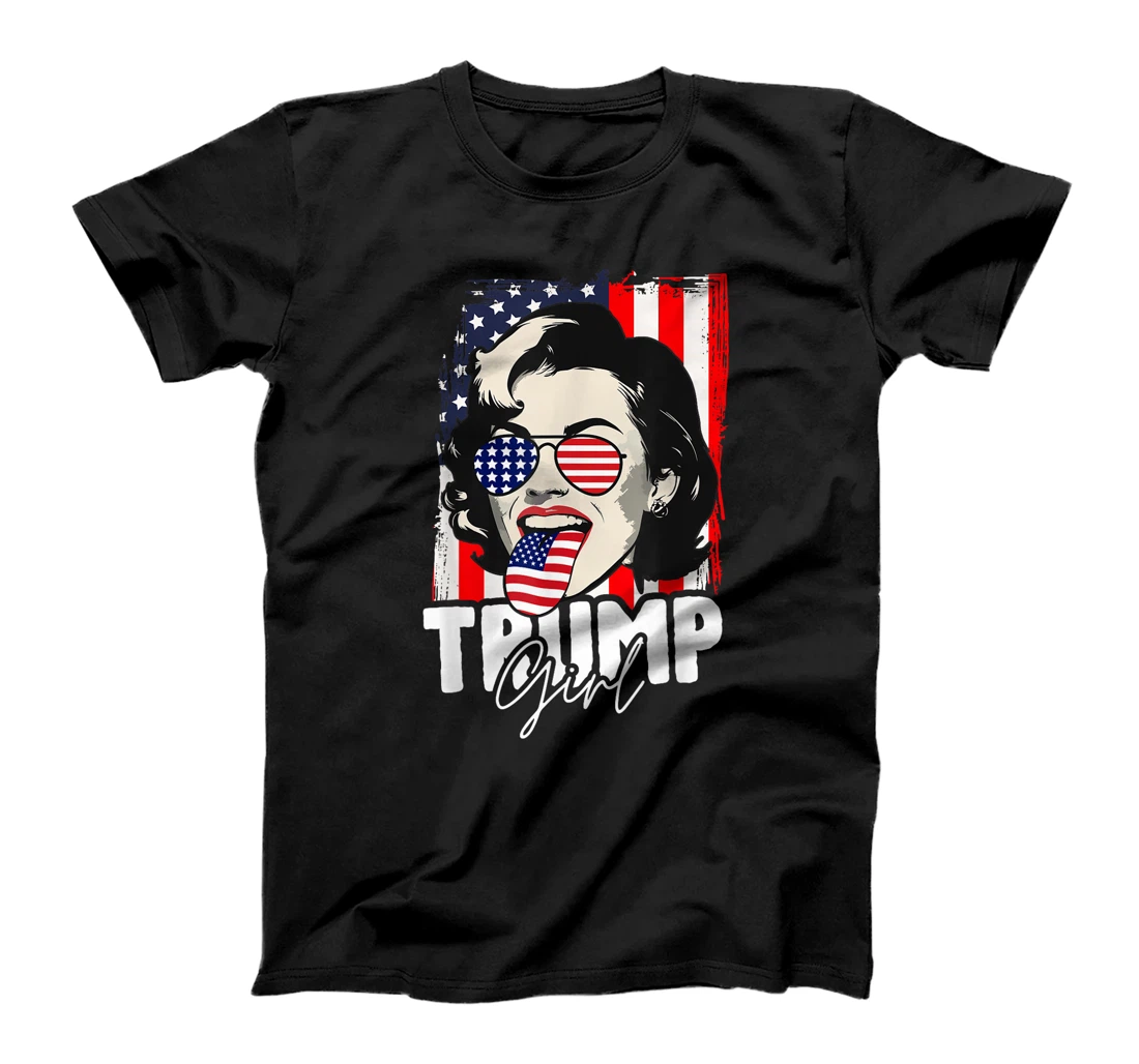 Trump Girl USA American Flag Election 2024 Cool T-Shirt