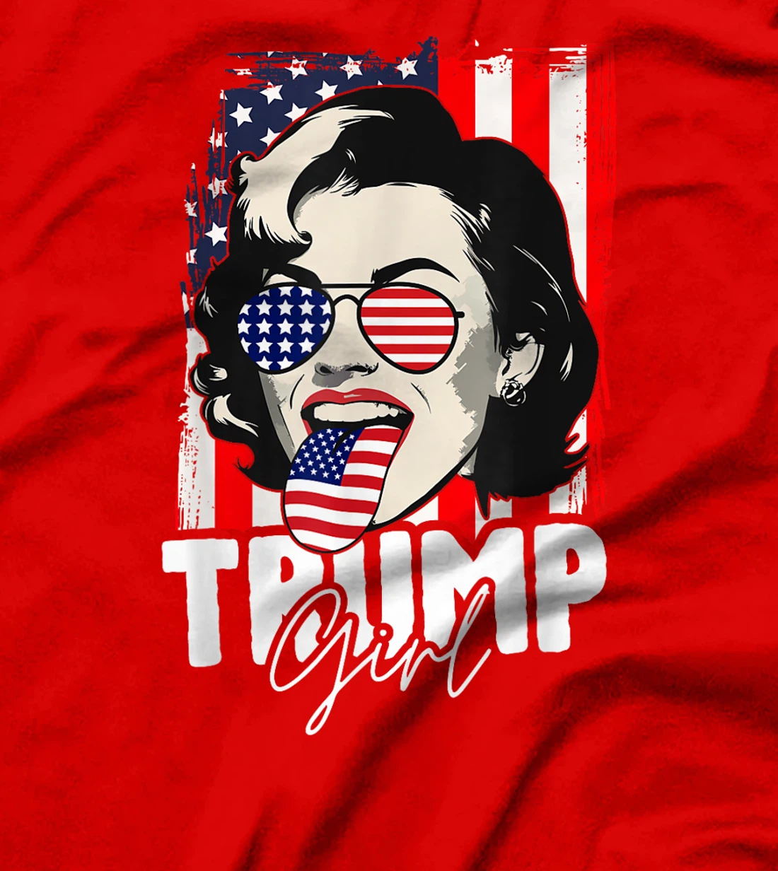 Trump Girl USA American Flag Election 2024 Cool T-Shirt