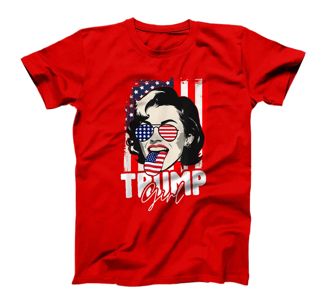 Trump Girl USA American Flag Election 2024 Cool T-Shirt