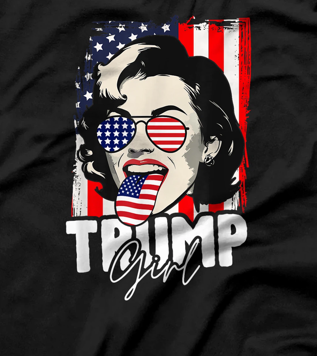 Trump Girl USA American Flag Election 2024 Cool T-Shirt