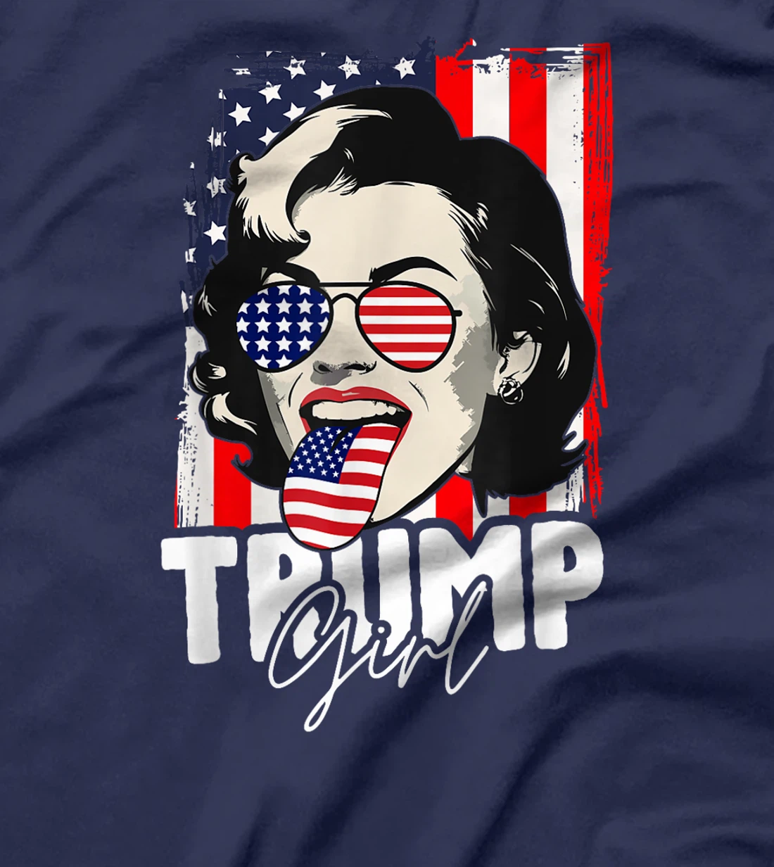 Trump Girl USA American Flag Election 2024 Cool T-Shirt