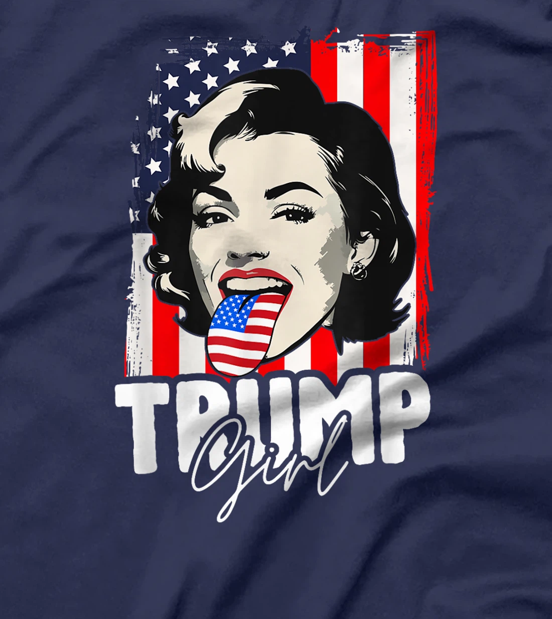 Trump Girl USA American Flag Election 2024 T-Shirt