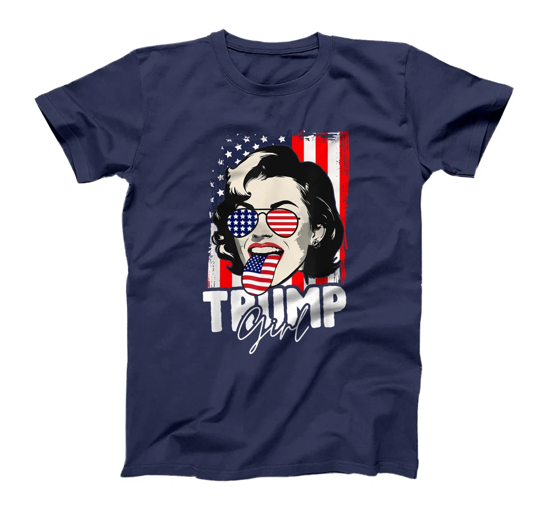 Trump Girl USA American Flag Election 2024 Cool T-Shirt