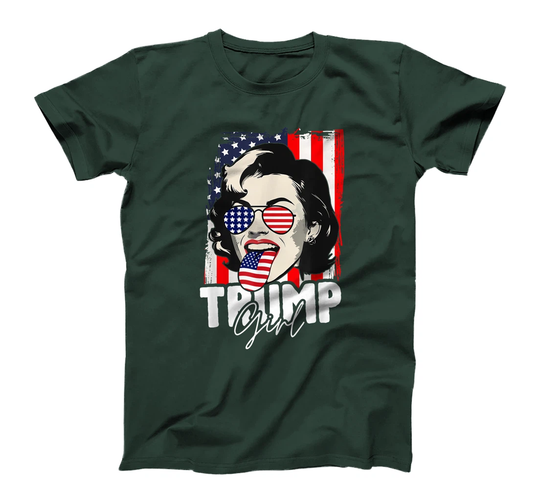 Trump Girl USA American Flag Election 2024 Cool T-Shirt