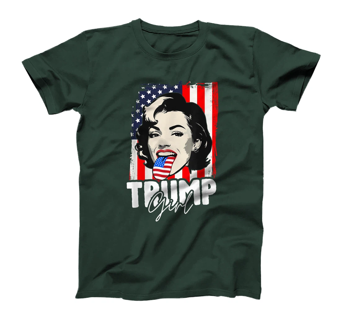 Trump Girl USA American Flag Election 2024 T-Shirt