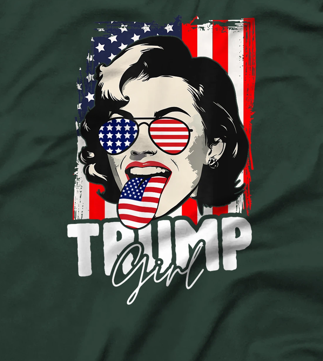 Trump Girl USA American Flag Election 2024 Cool T-Shirt