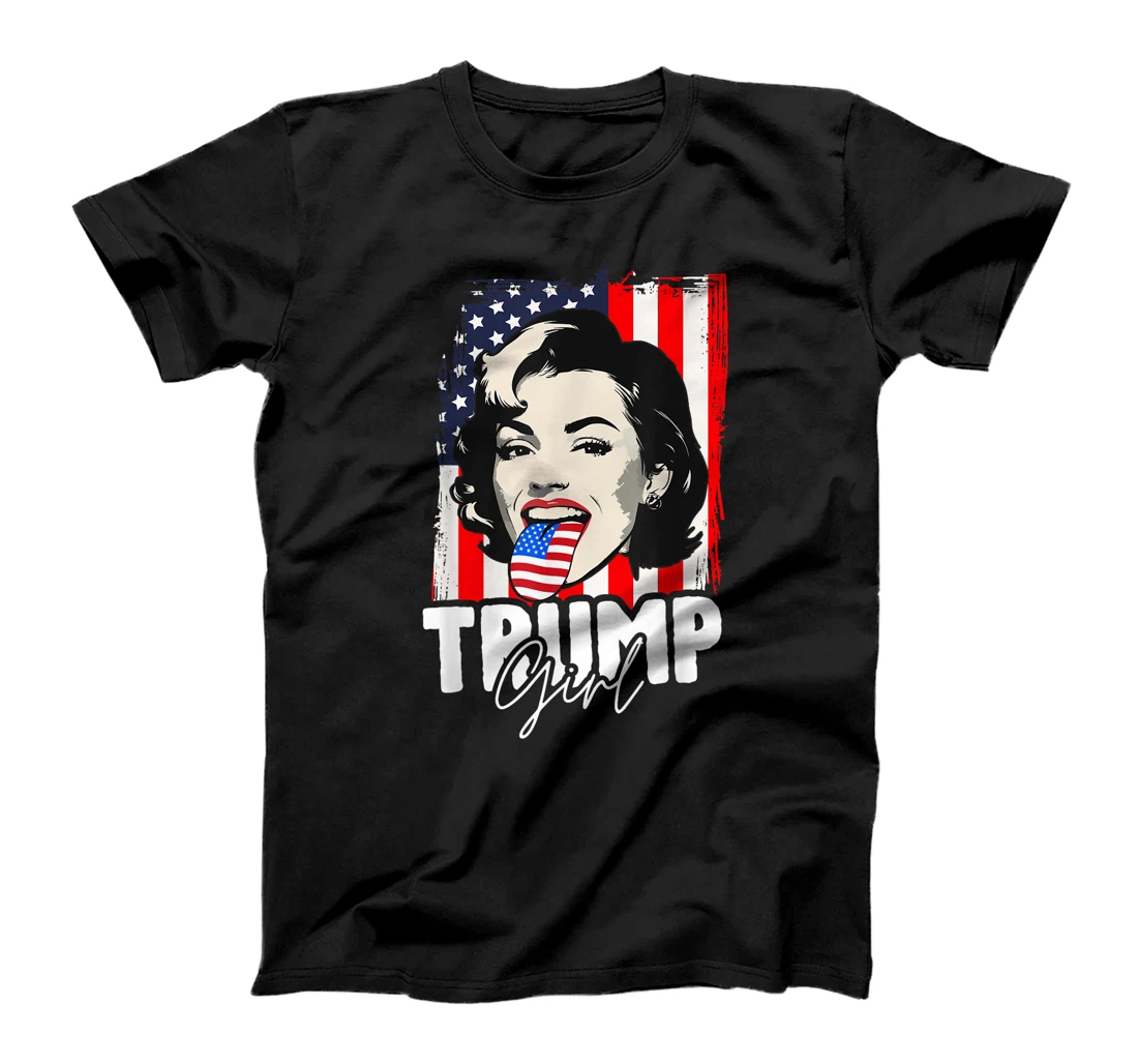 Trump Girl USA American Flag Election 2024 T-Shirt