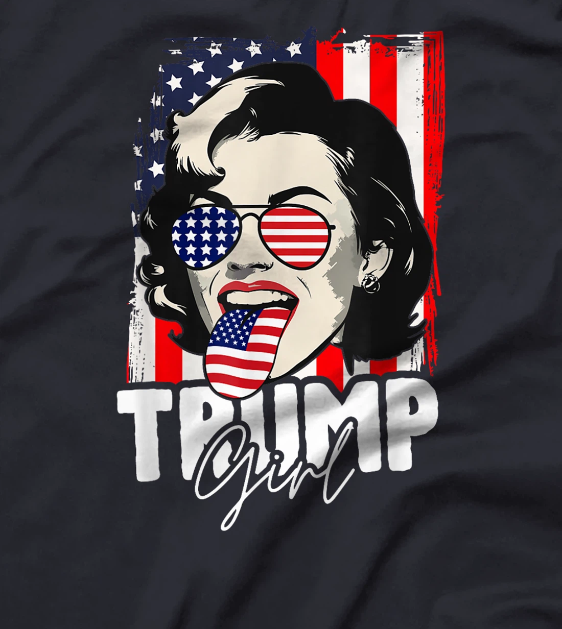 Trump Girl USA American Flag Election 2024 Cool T-Shirt