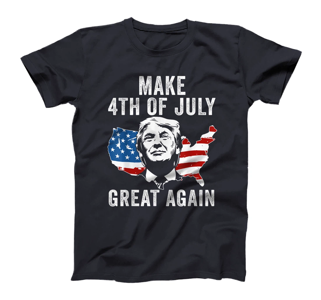 Trump Make 4th of July Great Again Men Drinking Beer Funny T-Shirt