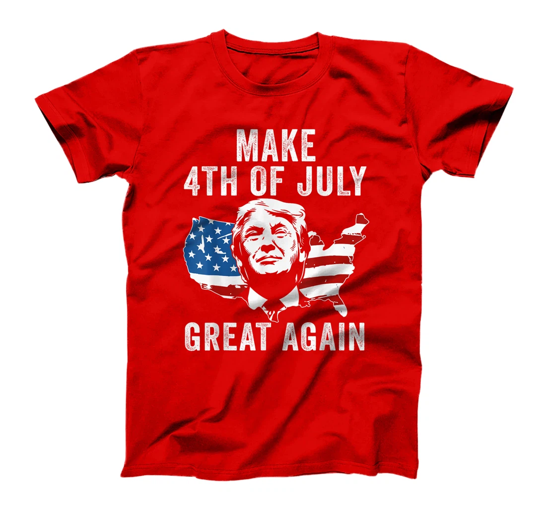Trump Make 4th of July Great Again Men Drinking Beer Funny T-Shirt