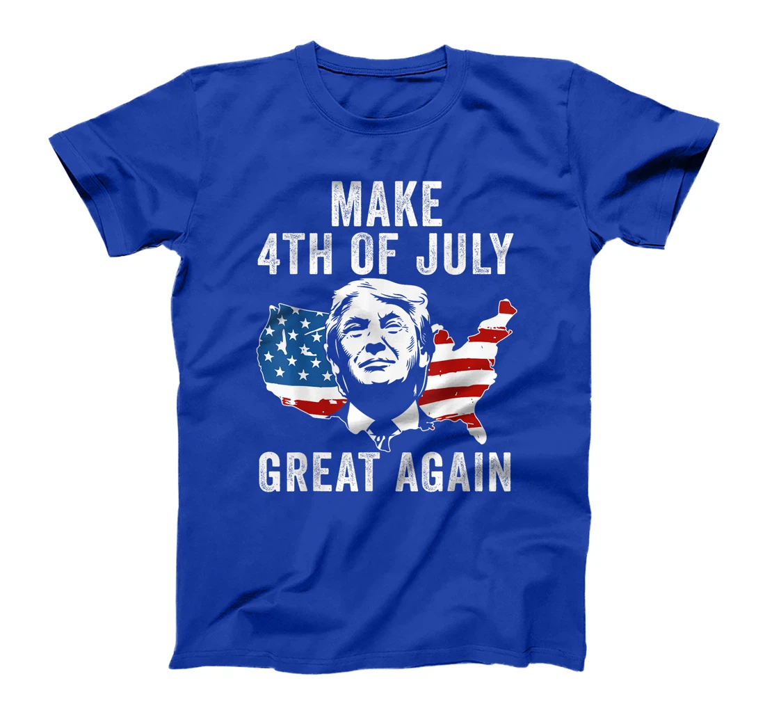 Trump Make 4th of July Great Again Men Drinking Beer Funny T-Shirt