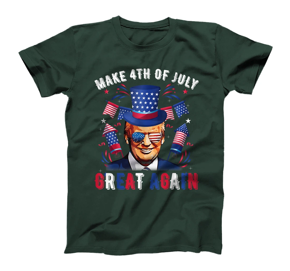 Donald Trump Patriotic Firework Make 4th Of July Great Again T-Shirt