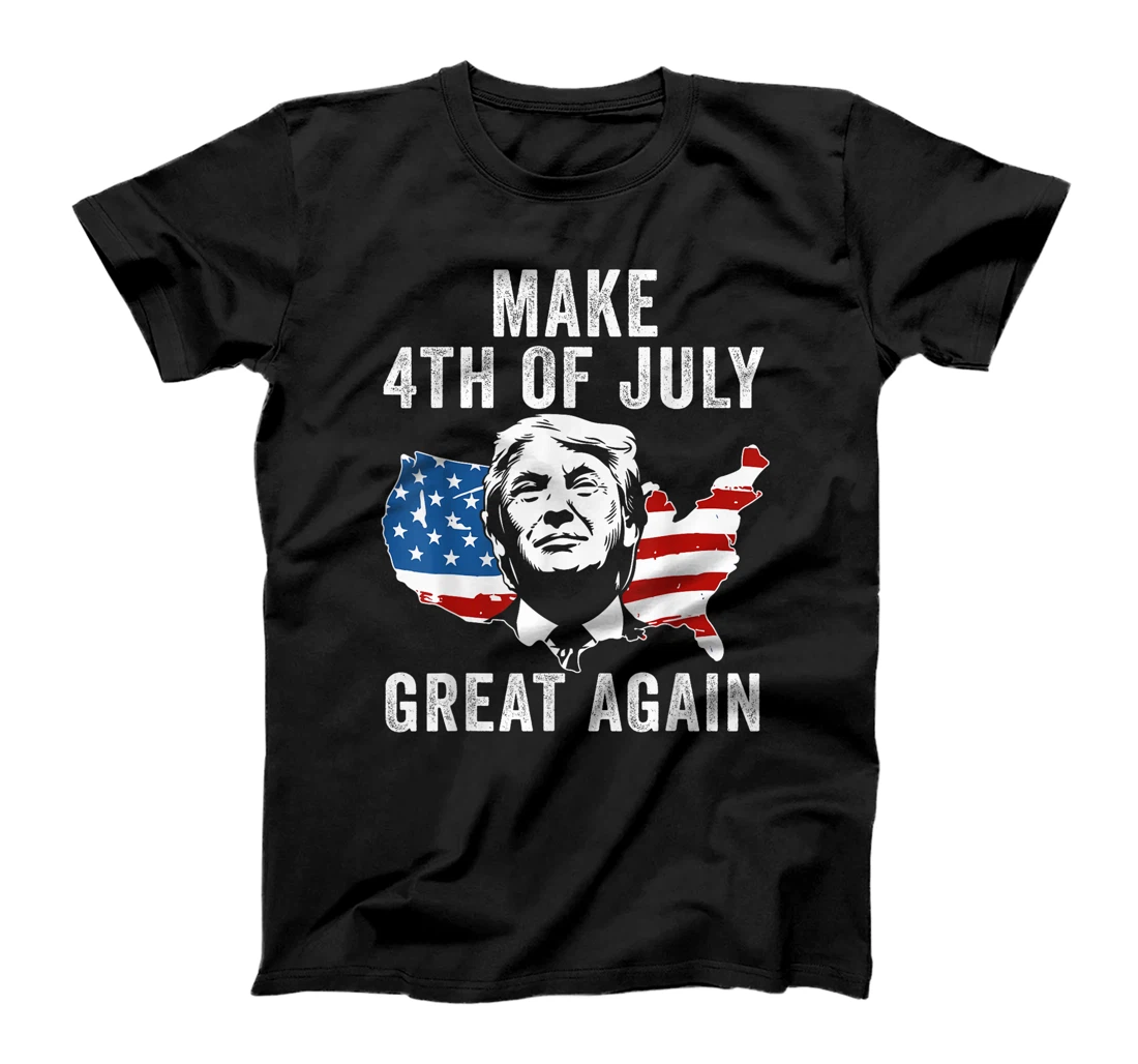 Trump Make 4th of July Great Again Men Drinking Beer Funny T-Shirt