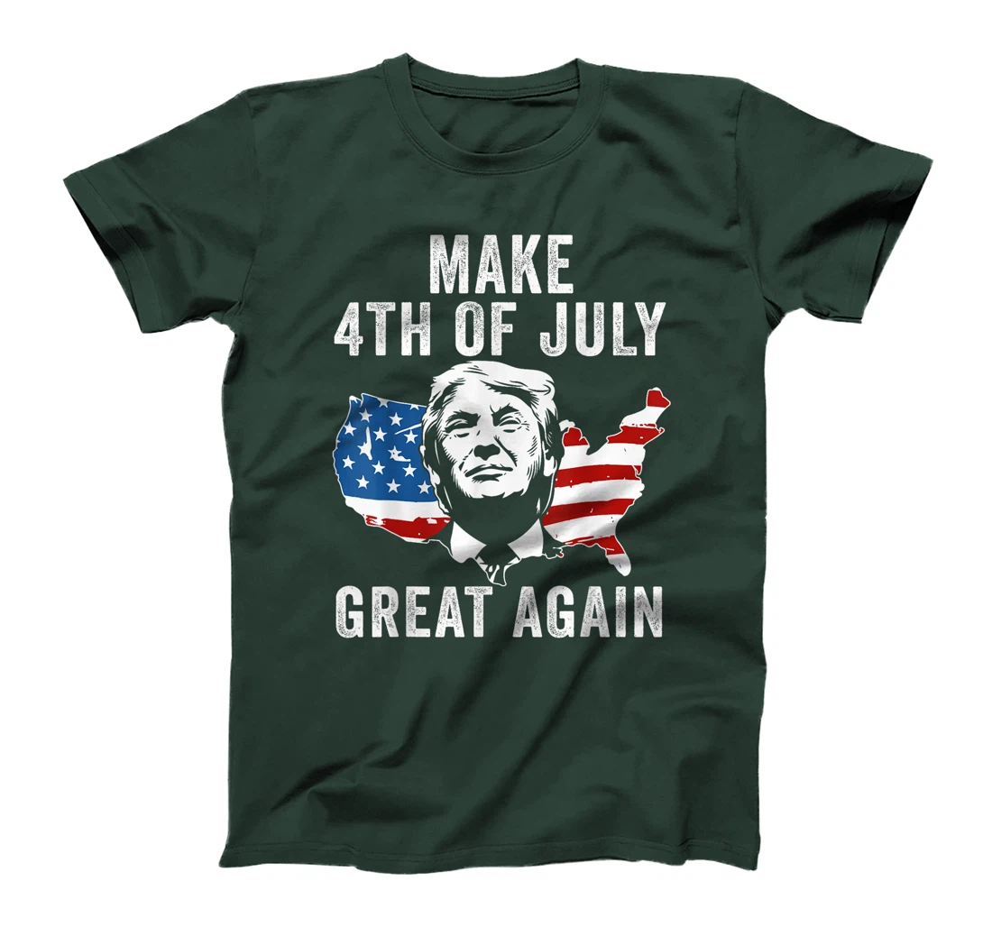 Trump Make 4th of July Great Again Men Drinking Beer Funny T-Shirt
