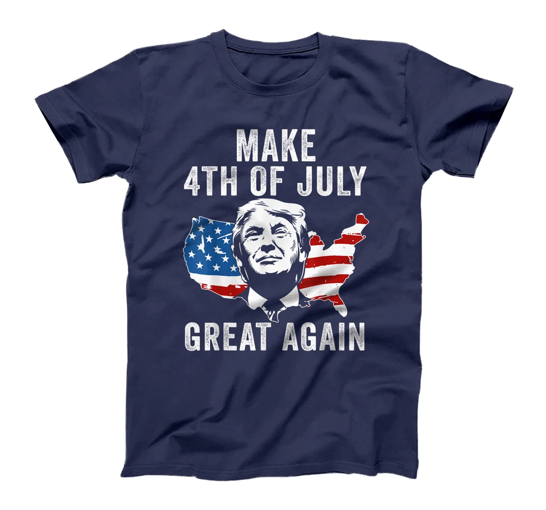Trump Make 4th of July Great Again Men Drinking Beer Funny T-Shirt