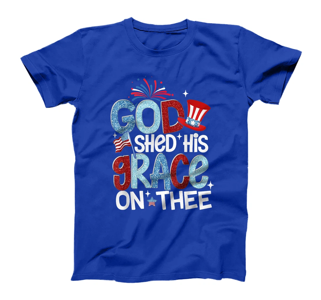 America God Shed His Grace on Thee 4th of July Men Women Kid T-Shirt