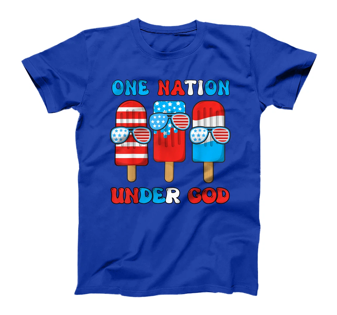 One Nation Under God Funny 4th July Popsicle Boy Toddler T-Shirt