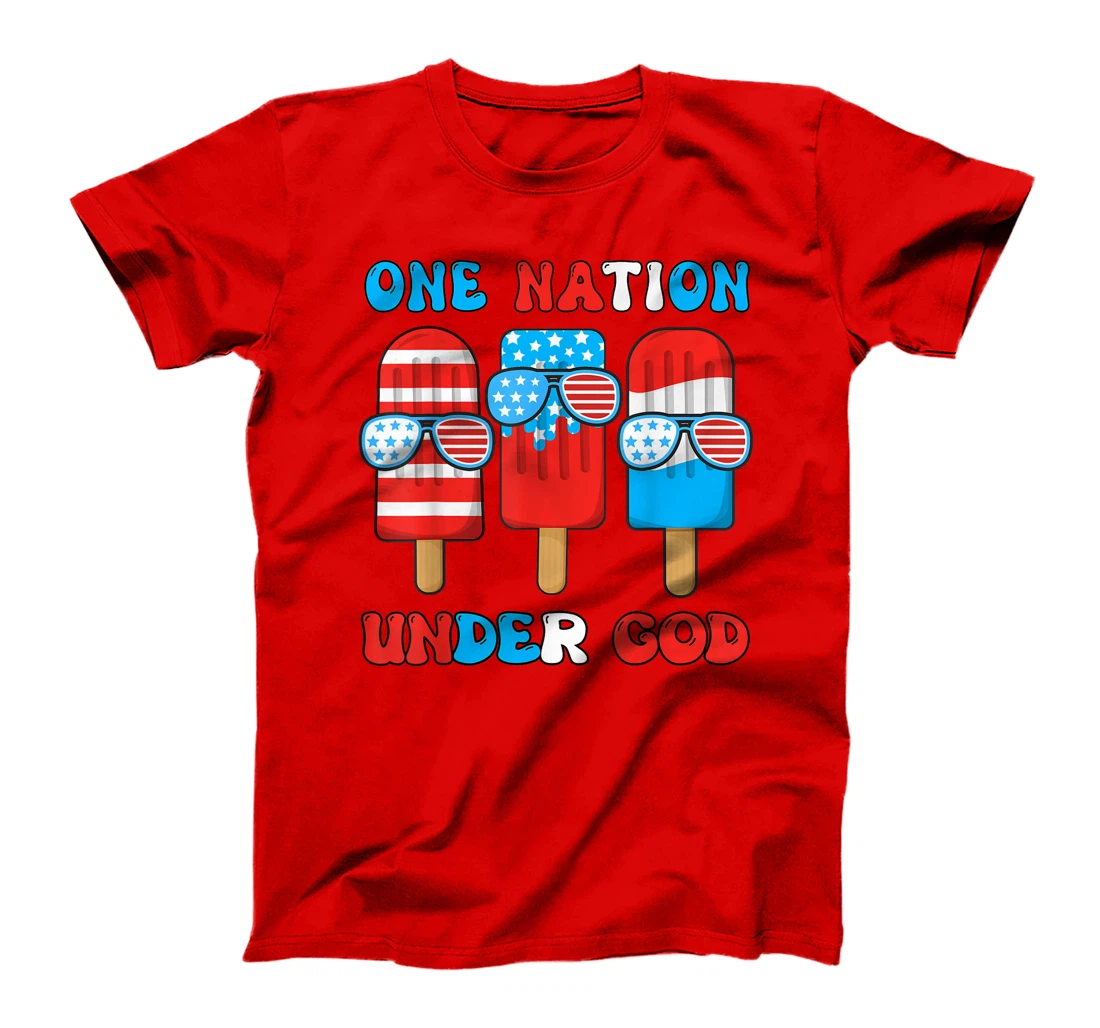 One Nation Under God Funny 4th July Popsicle Boy Toddler T-Shirt