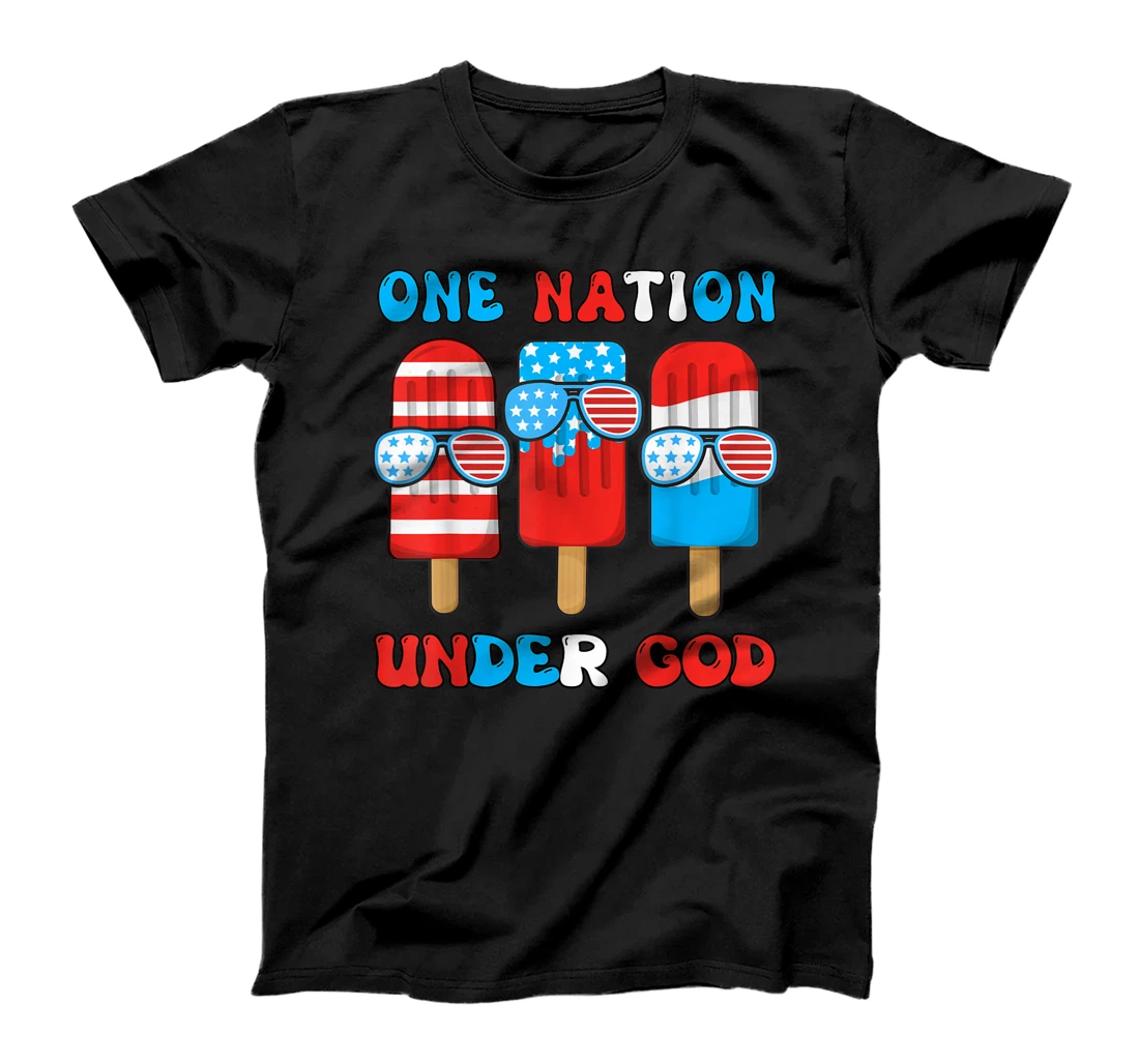 One Nation Under God Funny 4th July Popsicle Boy Toddler T-Shirt
