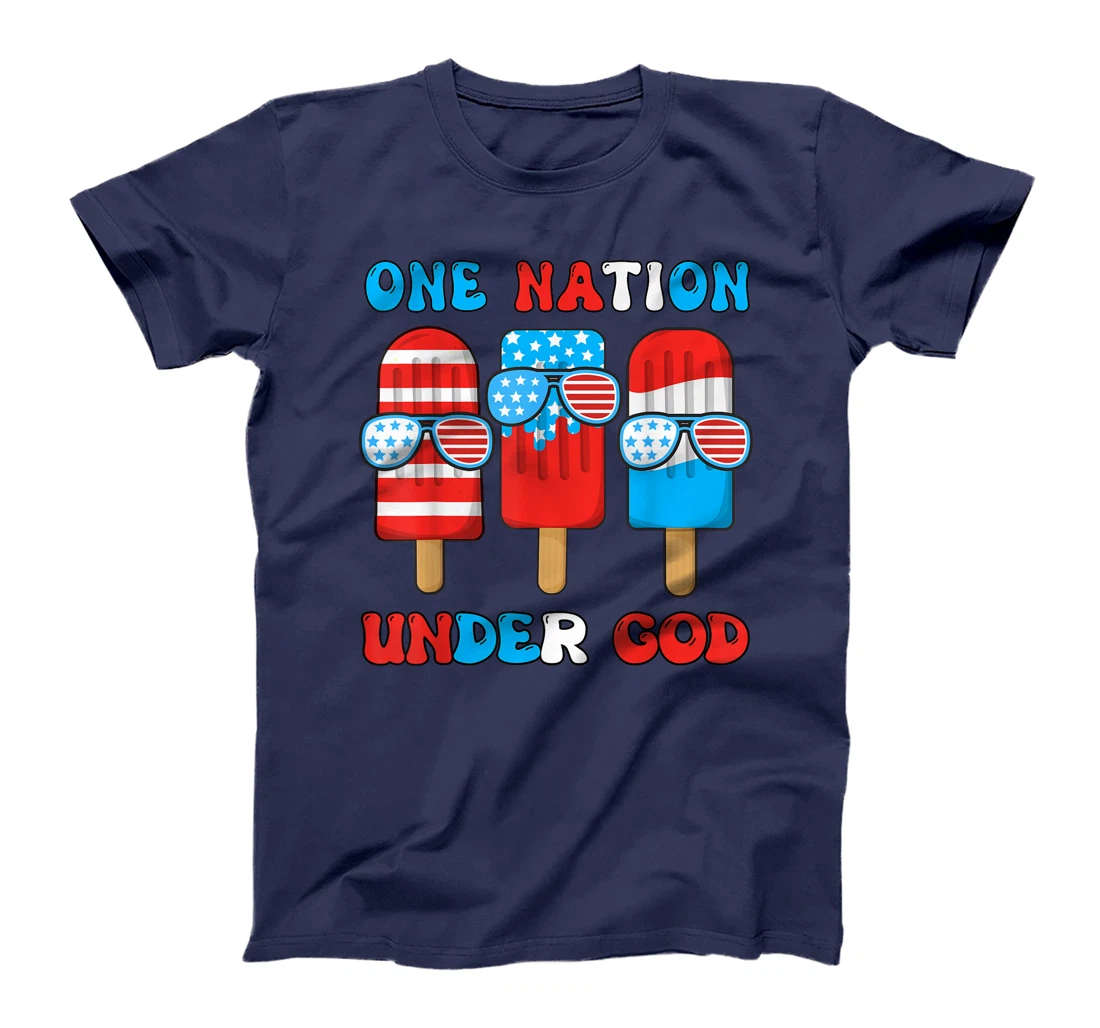One Nation Under God Funny 4th July Popsicle Boy Toddler T-Shirt