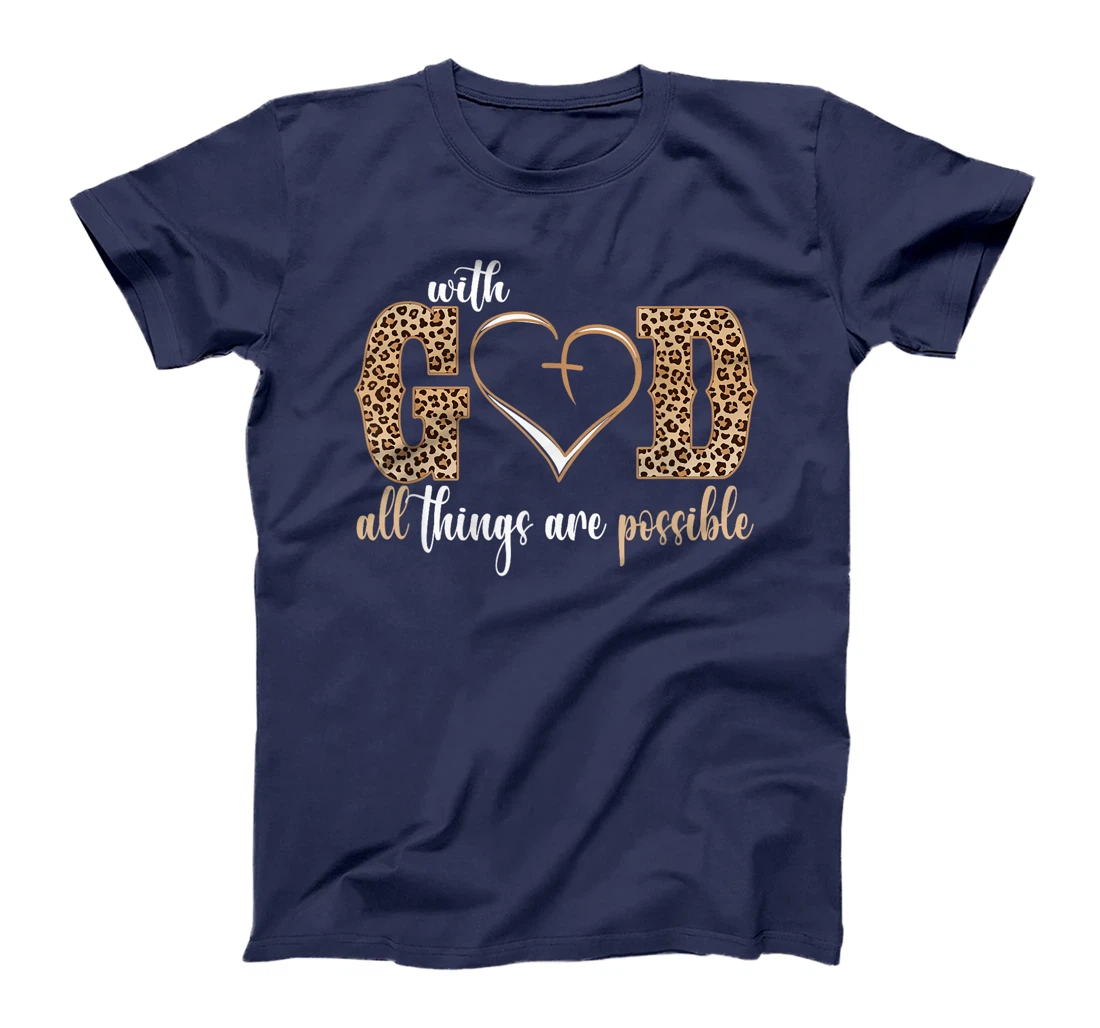 With God All Things Are Possible Heart Women Christian Faith T-Shirt