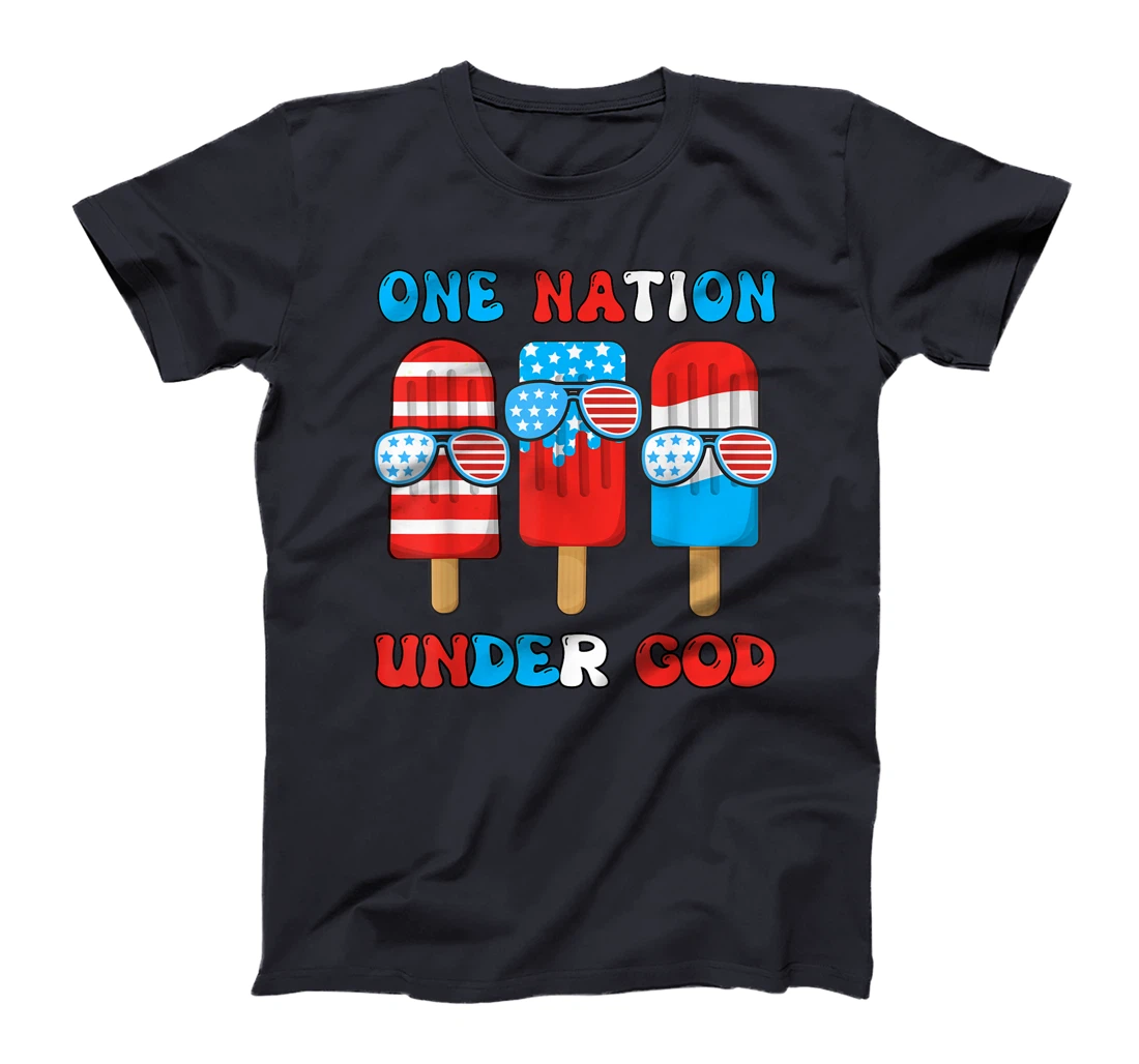 One Nation Under God Funny 4th July Popsicle Boy Toddler T-Shirt