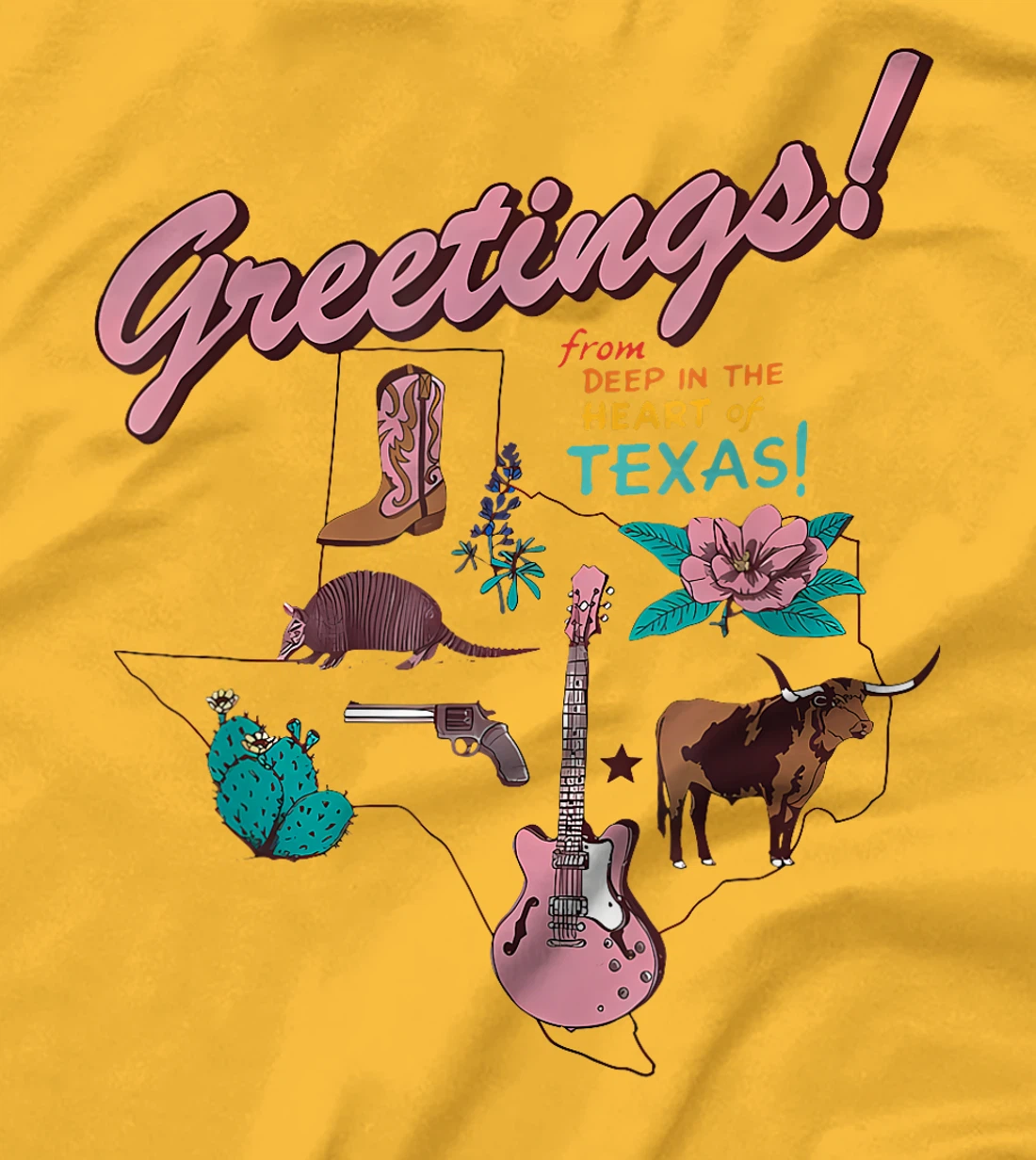 Womens Greetings From Deep In The Heart Of Texas T-Shirt