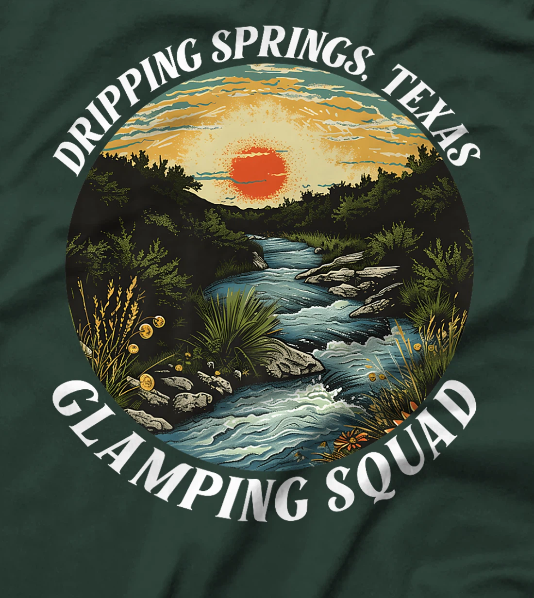 Dripping Springs Texas Glamping Squad Funny Matching Family Premium T-Shirt