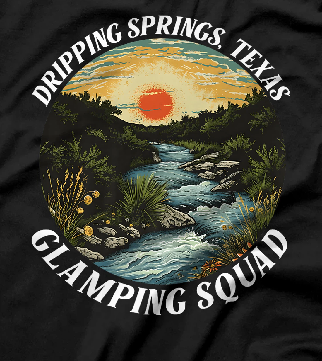 Dripping Springs Texas Glamping Squad Funny Matching Family Premium T-Shirt