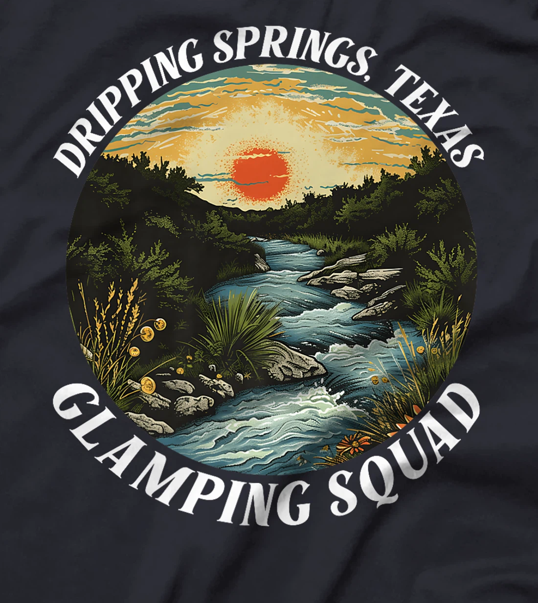Dripping Springs Texas Glamping Squad Funny Matching Family Premium T-Shirt