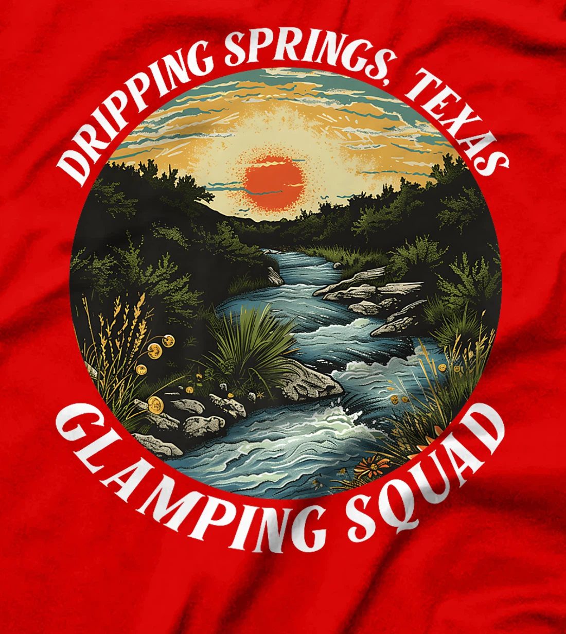 Dripping Springs Texas Glamping Squad Funny Matching Family Premium T-Shirt