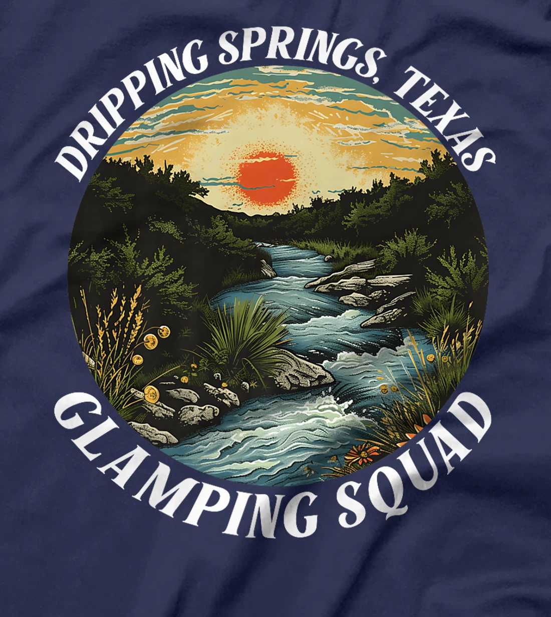Dripping Springs Texas Glamping Squad Funny Matching Family Premium T-Shirt