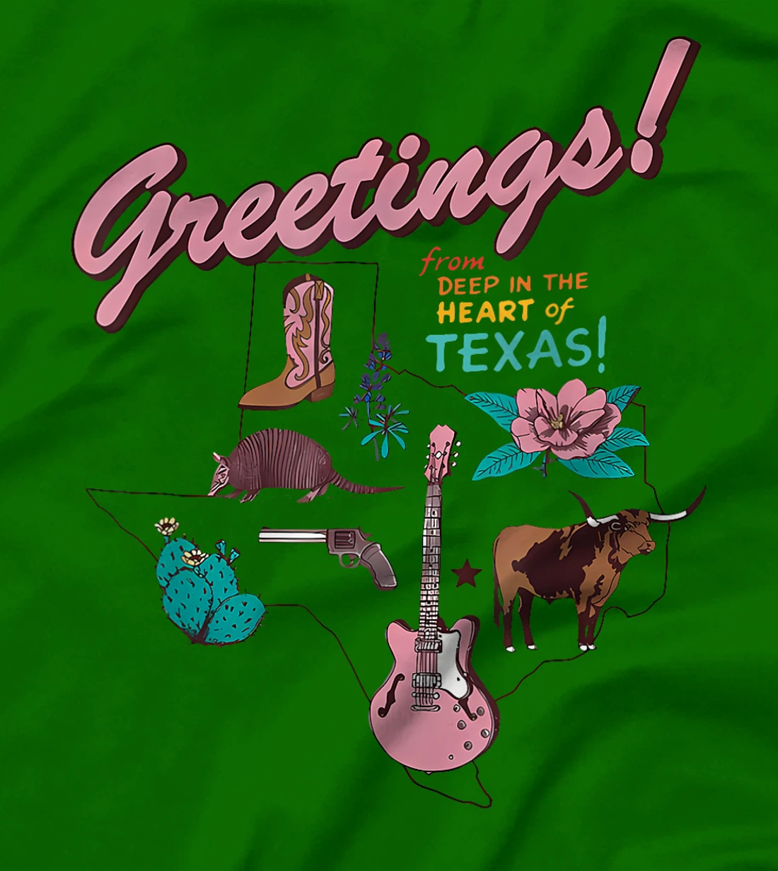 Womens Greetings From Deep In The Heart Of Texas T-Shirt