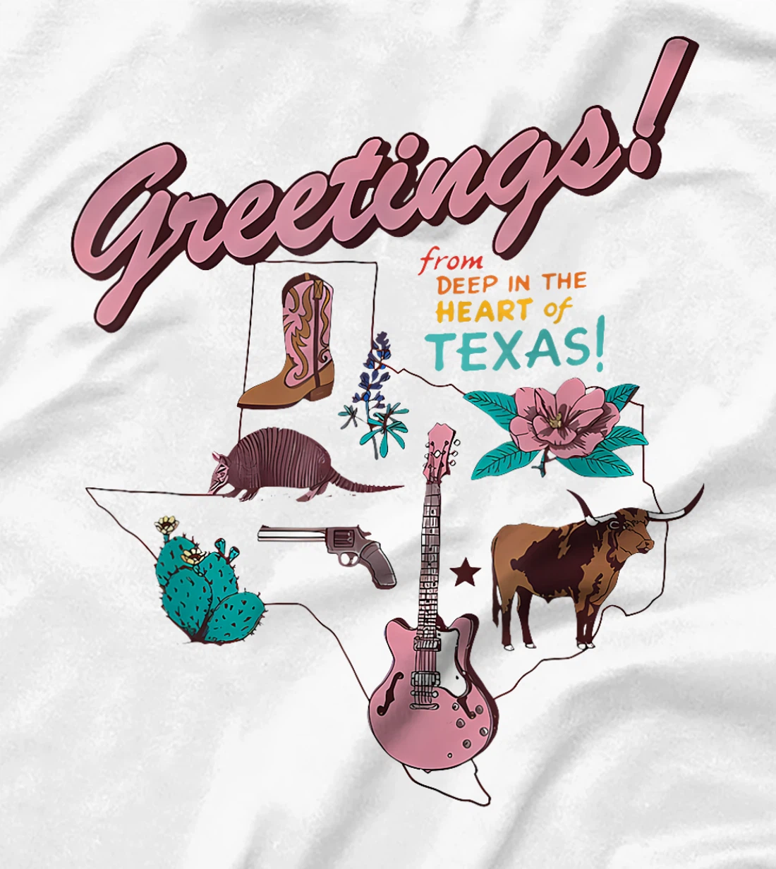 Womens Greetings From Deep In The Heart Of Texas T-Shirt