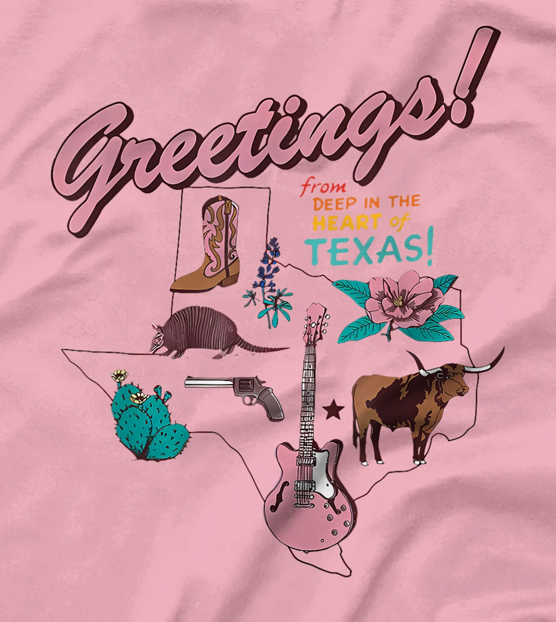 Womens Greetings From Deep In The Heart Of Texas T-Shirt