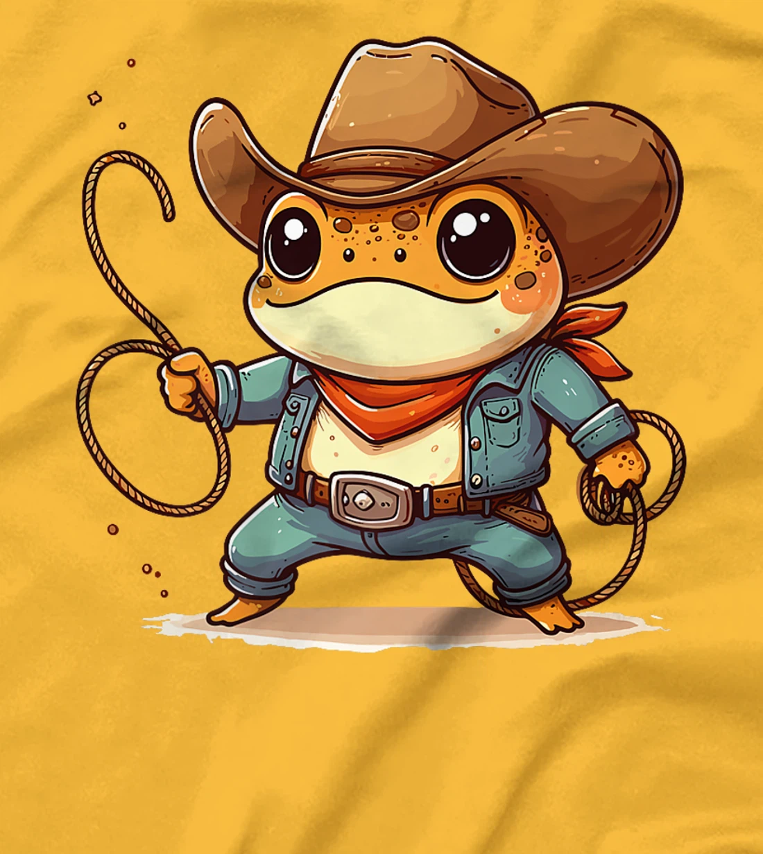 Western Rodeo Cowboy Hat Frog Toad Texas Animals Premium T-Shirt
