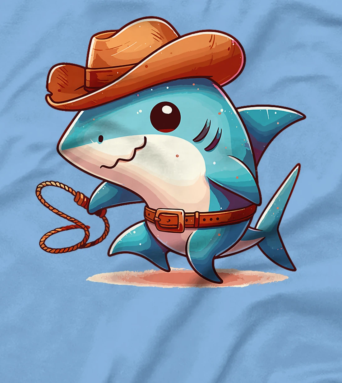 Western Rodeo Cowboy Hat Shark Texas Animals Premium T-Shirt