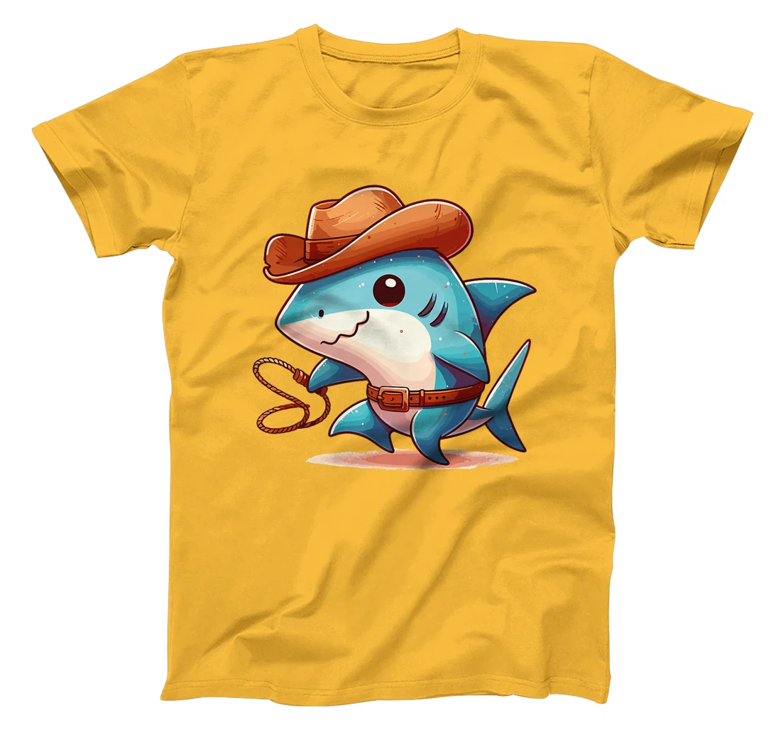 Western Rodeo Cowboy Hat Shark Texas Animals Premium T-Shirt