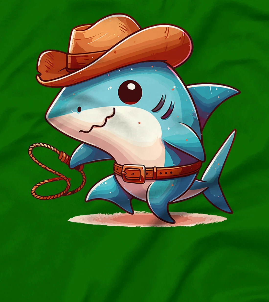 Western Rodeo Cowboy Hat Shark Texas Animals Premium T-Shirt