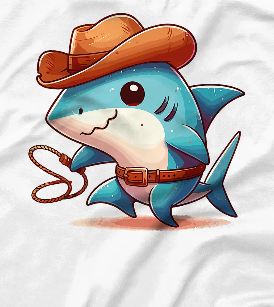 Western Rodeo Cowboy Hat Shark Texas Animals Premium T-Shirt