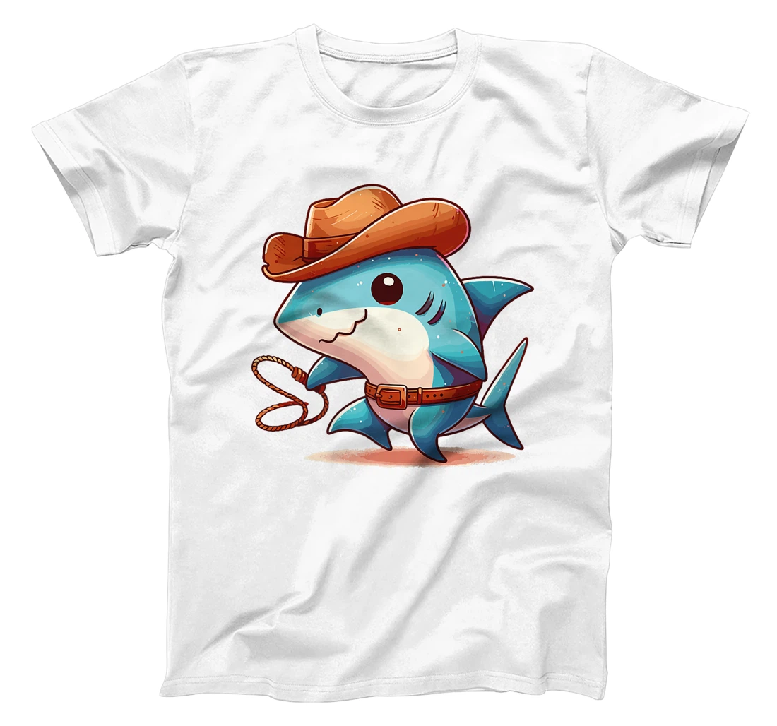 Western Rodeo Cowboy Hat Shark Texas Animals Premium T-Shirt
