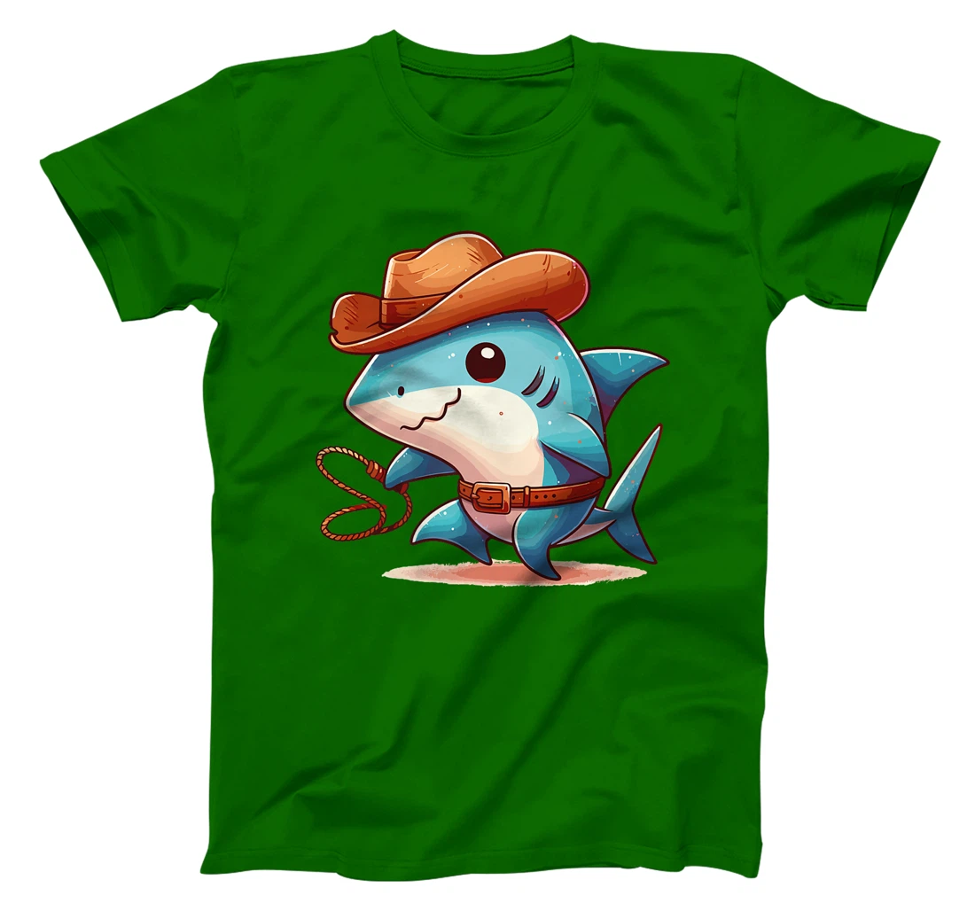 Western Rodeo Cowboy Hat Shark Texas Animals Premium T-Shirt