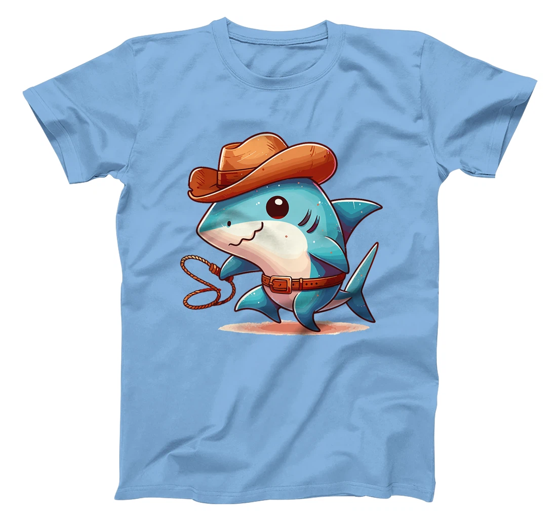 Western Rodeo Cowboy Hat Shark Texas Animals Premium T-Shirt