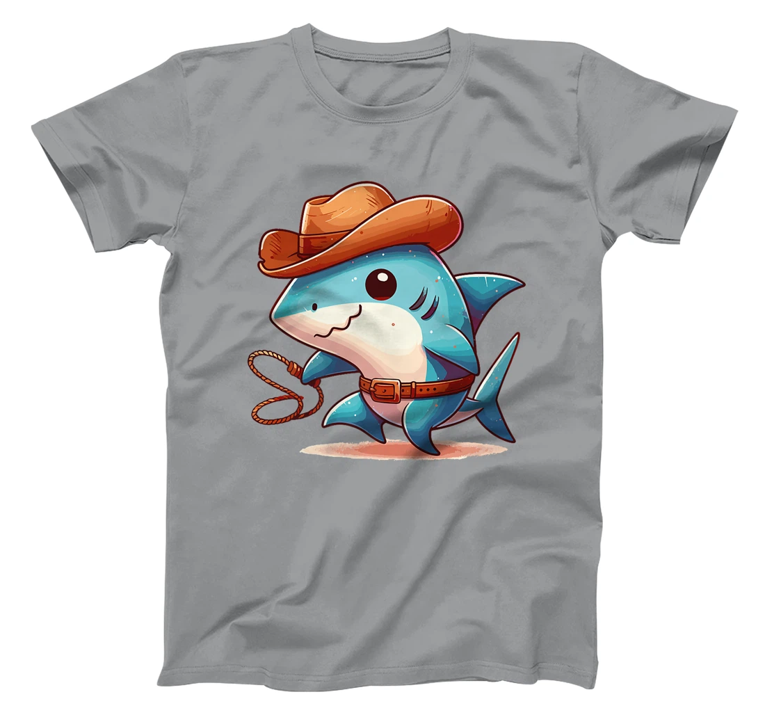 Western Rodeo Cowboy Hat Shark Texas Animals Premium T-Shirt